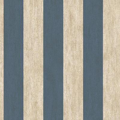 Brewster Wallcovering Etty Blue Awning Stripe Wallpaper Neutral