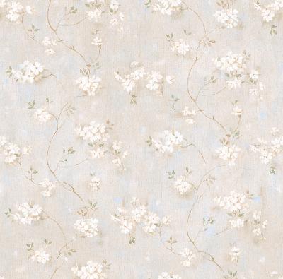 Brewster Wallcovering Braham Grey Country Floral Scroll Wallpaper Grey