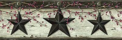 Brewster Wallcovering Ennis Grey Rustic Barn Star Border Grey