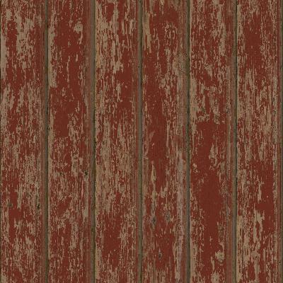Brewster Wallcovering Brax Red Faux Weathered Clapboards Wallpaper Red