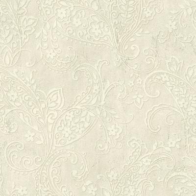 Brewster Wallcovering Chola Beige Textured Scroll Beige