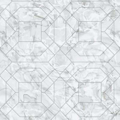 Brewster Wallcovering Silver Seraphina Peel & Stick Wallpaper Blues