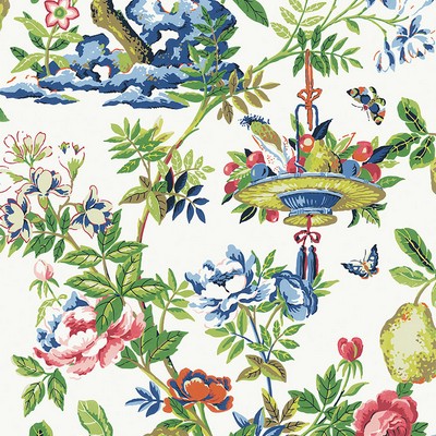 Brewster Wallcovering Bloom Shantung Garden Scalamandre Self Adhesive Wallpaper Multicolor