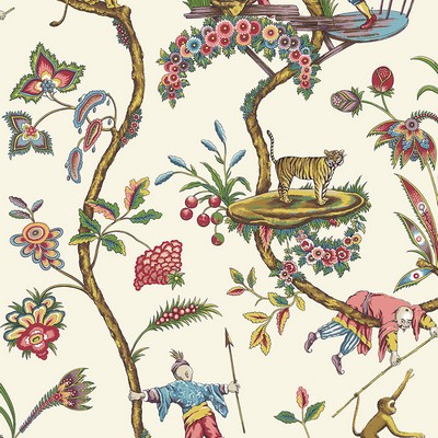 Brewster Wallcovering White Chinoise Exotique Scalamandre Self Adhesive Wallpaper Multicolor