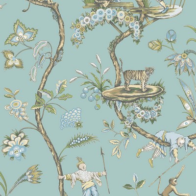 Brewster Wallcovering Robin Egg Chinoise Exotique Scalamandre Self Adhesive Wallpaper Blues