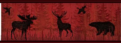 Brewster Wallcovering Saylorville Dark Red Lawndale Border Dark Red