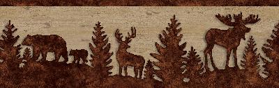 Brewster Wallcovering Shawnee Chestnut Silhouettes Border Chestnut