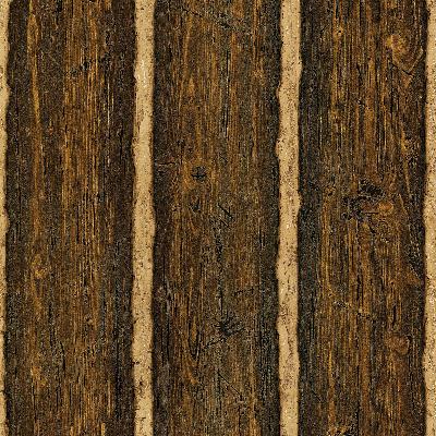 Brewster Wallcovering Log Cabin  Brown Wood Paneling Brown