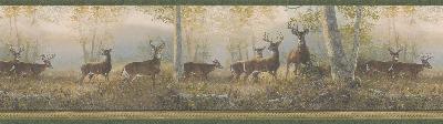 Brewster Wallcovering Storrie Green Deer Border Green