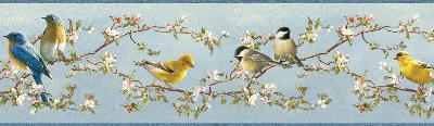 Brewster Wallcovering Vandalia Sky Songbird Border Sky