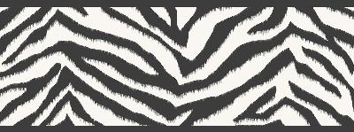 Brewster Wallcovering Mia Black Faux Zebra Stripes Border Black