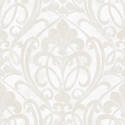 Brewster Wallcovering Zoe Snow Coco Damask Wallpaper White