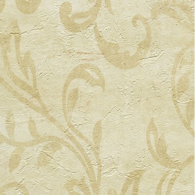 Warner Plume Buttered Modern Scroll Wallpaper Yellow