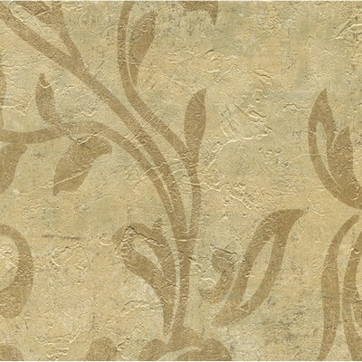 Warner Plume Gold Modern Scroll Wallpaper Copper