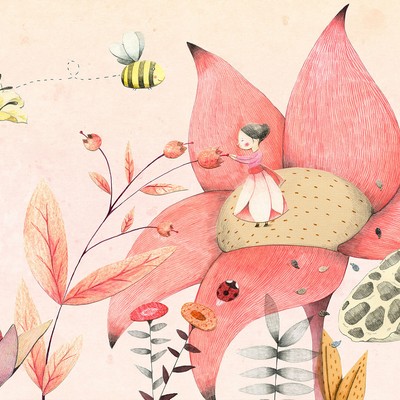 Brewster Wallcovering Thumbelina Wall Mural Pastels