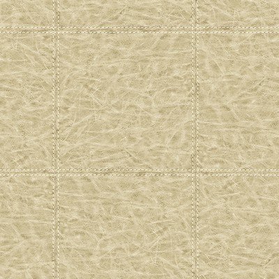 Brewster Wallcovering Study Check Beige Leather Wallpaper Beige
