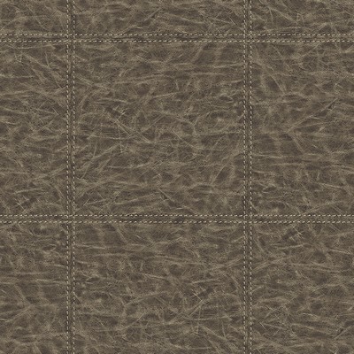 Brewster Wallcovering Study Check Brown Leather Wallpaper Brown