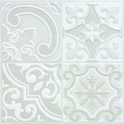 Brewster Wallcovering Holly Cream Embossed Peel & Stick Backsplash Tiles Neutrals