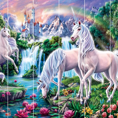 Brewster Wallcovering Unicorn Paradise Wall Mural Purples