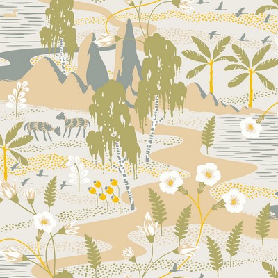 Brewster Wallcovering Magisk Beige Oasis Wallpaper Beige