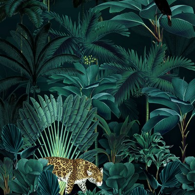 Brewster Wallcovering Jungle Night Wall Mural Greens