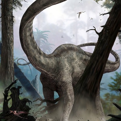 Brewster Wallcovering Rebbachisaurus Wall Mural Multicolor