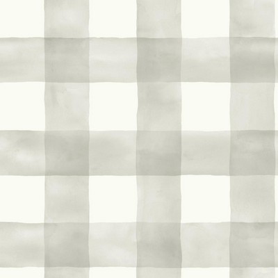 York Wallcovering Magnolia Home Watercolor Check Removable Wallpaper gray/white
