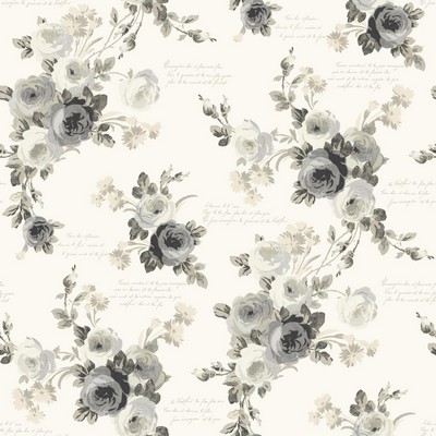 York Wallcovering Magnolia Home Heirloom Rose Removable Wallpaper gray/white