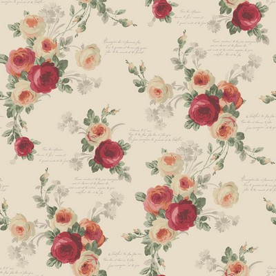 York Wallcovering Magnolia Home Heirloom Rose Removable Wallpaper red/beige