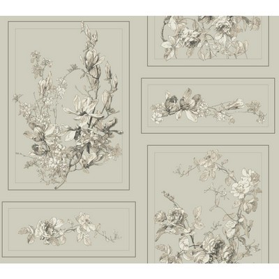 York Wallcovering Magnolia Home The Magnolia Removable Wallpaper brown/gray