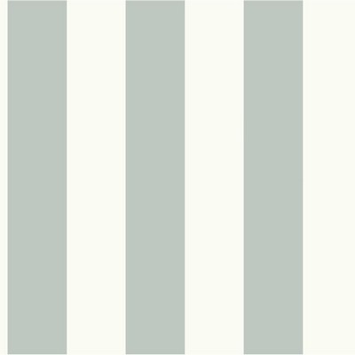 York Wallcovering Magnolia Home Awning Stripe Removable Wallpaper green/white 