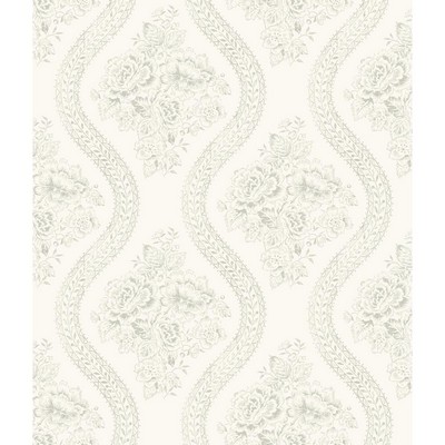 York Wallcovering Magnolia Home Coverlet Floral Removable Wallpaper gray/off white
