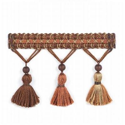 Stout Trim Saffron Tassel Fringe MAHOGANY