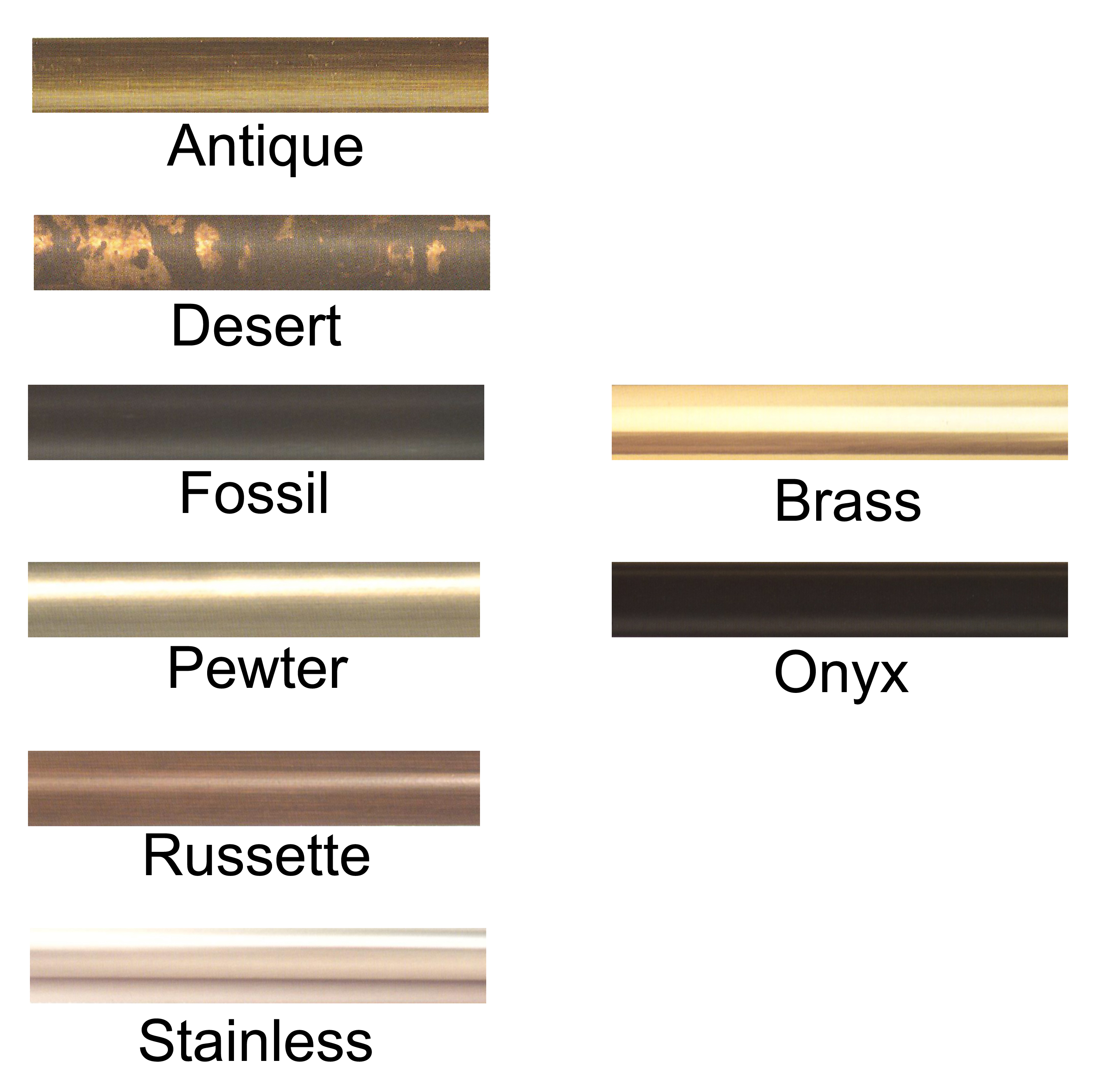 Onyx Colour Chart