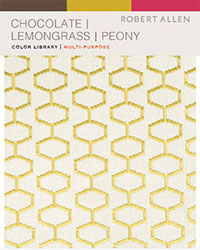 Color Library Chocolate Lemongrass Peony Fabric