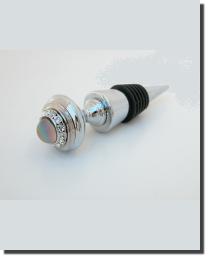 Crystal and Frosted Helio Wine Stopper by   