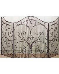 Three Panel Scroll Fire Screen by   