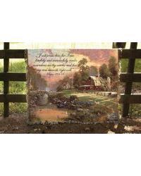 Sunset at Riverbend Farm Tapestry Throw w/Verse by   