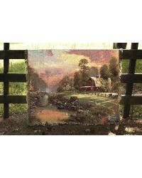 Sunset at Riverbend Farm Tapestry Throw by   