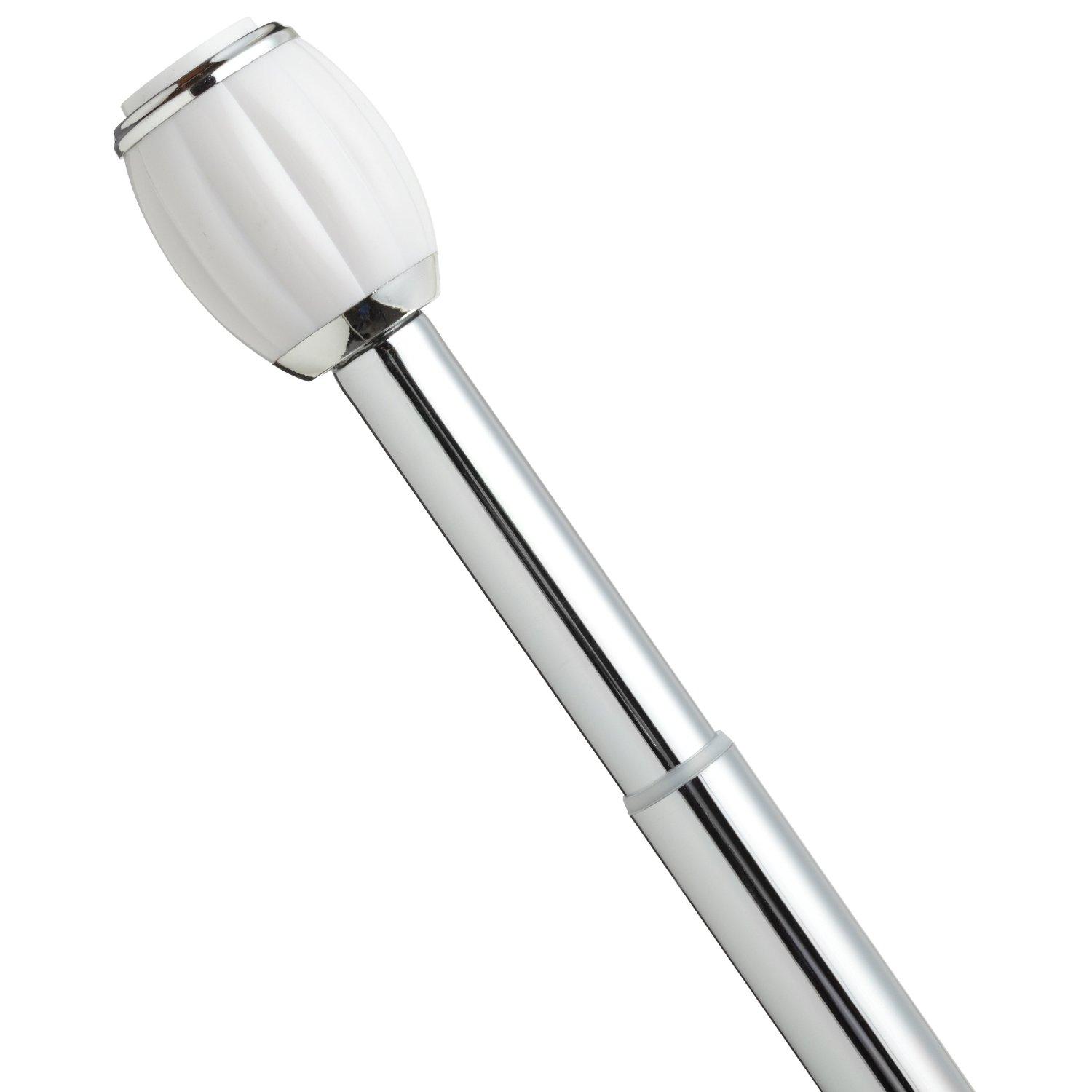 Chrome/White Decorative Tension Rod Accessories