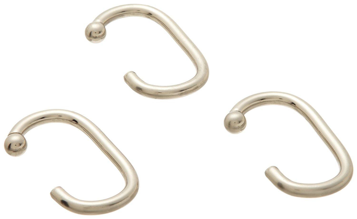 C Shower Curtain Hooks Brushed Nickel Accessories