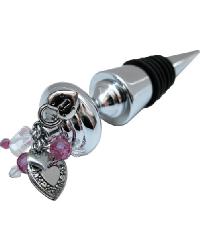 Pink Hearts Wine Stopper by   