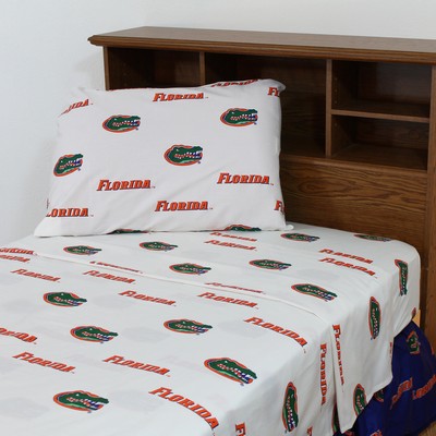 bedding,sheets,sheet set,bed sheets,florida,florida gators,university of florida,florida gators sheets,florida gators sheet set,florida gators bed sheets,Florida Gators Sheet Set - White,117872