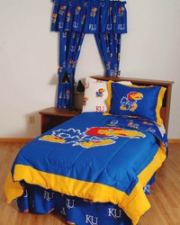 Kansas Jayhawks Bed in a Bag Twin  With White Team Sheets by   