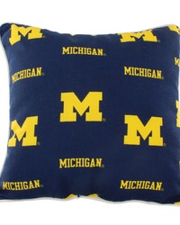 Michigan Wolverines Outdoor Decorative Pillow 16 in  x 16 in  by   