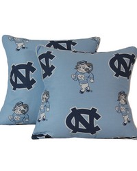 North Carolina Tar Heels 16 in  x 16 in  Decorative Pillow  Includes 2 Decorative Pillows by   