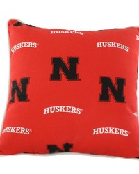 Nebraska Huskers Outdoor Decorative Pillow 16 in  x 16 in  by   