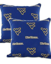 West Virginia Mountaineers Outdoor Decorative Pillow Pair  2 16 in  x 16 in  Pillows by  Kravet Wallcovering 