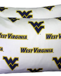 West Virginia Mountaineers Pillowcase Pair  White by  Kravet Wallcovering 