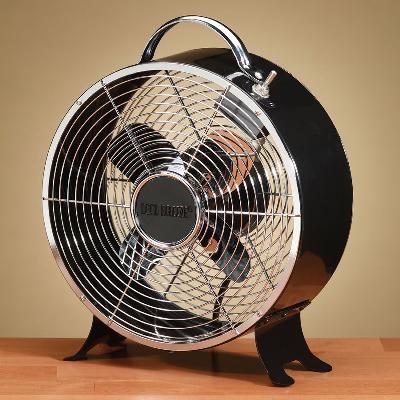fan,fans,decorative fans,table fans,table fan,outdoor fans,decorative table fans,kid fans,deco breeze,DBF0599,Black Retro Metal Box Fan,92823
